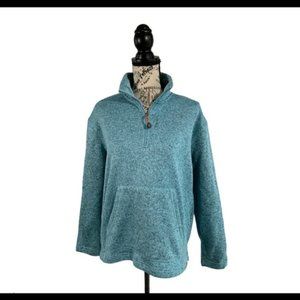American outdoorsman for women pull over quarter zip aqua/ teal sweatshirt sz S